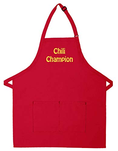 Made in the USA Personalized Embroidered Premium Adult Apron for Men Women Fathers Mothers Day Kitchen BBQ Grilling Gift - color: Red, size: Long