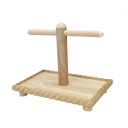 Litewoo Parrot Perches Stand Bird Training Toy Natural Wood Paw Grinding Chew Platform Toy Play Gym for Parakeet Electus Cockatoo Conure Cage Accessories Exercise Toy
