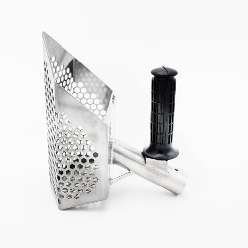 Outlaw Premium Stainless Steel Beach Sand Scoop Sifter with Front Handle and Long Handle Mount - size: Scoop