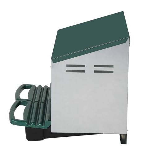 Chicken Nesting Box, Roll Out Metal Chicken Nest Box with Egg Tray, 2 Compartment Hen Nesting Box for Laying Hens, Durable Poultry Nesting Box with Plastic Basket, Green - color: Green-1, size: 2 Holes