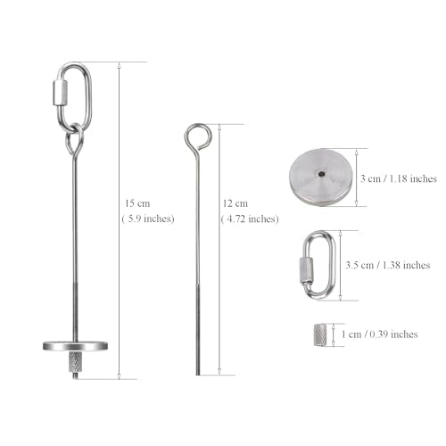 2pcs Hanging Bird Treat Skewer Parrot Fruit Feeder, 5.9 Inch Stainless Steel Bird Food Holder Parrot Fruit Food Skewer with Washer Nut Parakeet Treat Holder Feeder for Parrot Budgie Conure, LXLVOUEG - size: Screw-5.9inches-2P