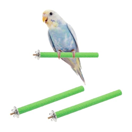 Bird Perch Stand, Colorful Paw Grinding Stick, Wood Rough-surfaced Perch Parrot Stand 20 x 1.8 Cm, (Green, 2 Pcs), Intended for Home/Animal Parks/Pet Stores - color: Green, size: 20 x 1.8 cm / 7.87 x 0.71 inch