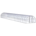 Large Outdoor Chicken Coop, Galvanized Steel Walk-in Poultry Run with Extension Frames, Spacious Metal Hen House and Duck Pen for Backyard, 9.8 x 9.8 x 6.6 ft