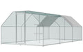 Chicken Coop Large Metal Chicken House/Pen with Climbing Frame for 15-20 Chickens, Outdoor Walk-in Poultry Cage Flat Shape for Ducks, Rabbits, Dogs Etc, 236" x 117.6" x 78.7" - 2 Box Set - size: 236.0"L x 118.1"W x 78.7"H