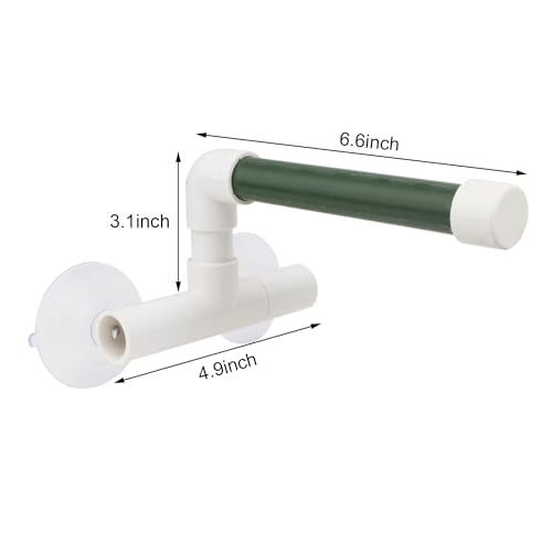 Hypeety Portable Suction Cup Bird Window and Shower Perch Toy Parrot Stand | 2 strong suction cups, parrot bath perch, easy to install, fits windows/shower tile, for budgies/parakeets/lovebirds, green