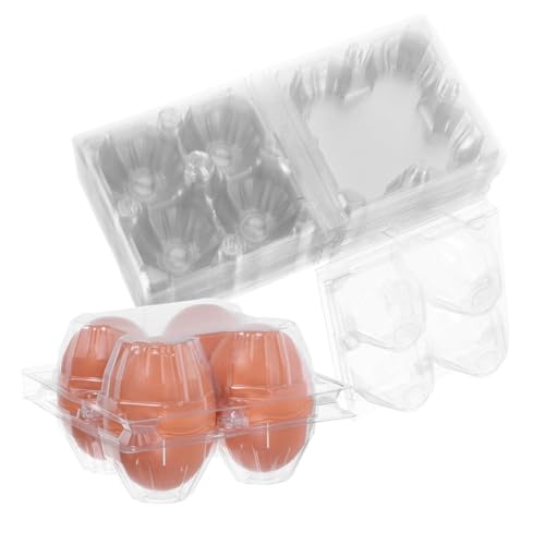 DOITOOL 30 Pcs Clear Egg Carrier Portable Egg Storage Box for 4 Eggs Transparent Tray Packaging Box for Refrigerator Cabinet Camping Picnic Travel