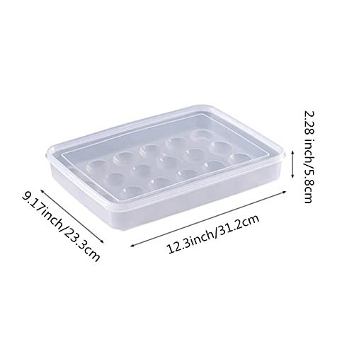 Jilukibo Egg Holder for Refrigerator with Lid, 24 Count Egg Tray Carrier Storage Box for Fridge, Stackable Clear Plastic Egg Container Dispenser Keep Fresh, 24 Egg Box (2 Pack)
