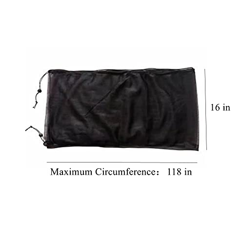 Adjustable Birdcage Seed Catcher Feather Catcher Bird Cage Cover Net Airy Soft Skirt Guard Birdcage Nylon Mesh Netting for Parrot Macaw Parakeet Round Square Cage (118 x 16 Inch, Black) - color: Black, size: 118 x 16 Inch