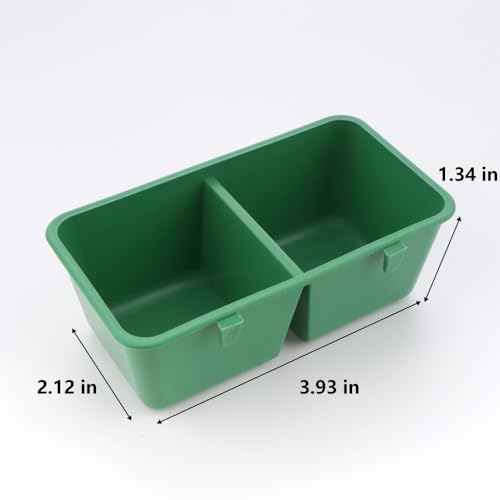 12 Pack Bird Plastic Feeder 2-in-1 Double Trough Bird Seed Food Feeding Dish for BIrd Cage Poultry Pigeon Parrot Parakeet Budgie