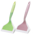 2 Pack Silicone Pancakes Spatula,Wide Pancakes Spatula Turner for Eggs Fish Pizza and Steak Shovel Omelette Spatulas for Nonstick Cookware,Heat Resistant Kitchen Flipper Spatulas for Cooking (GP) - color: Green and Pink