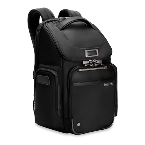 Briggs & Riley Medium Widemouth Backpack for Women & Men - Laptop Backpack, For Work & Travel, Lightweight & Durable, Padded Straps, Fits up to 15" Laptop - @work Collection, Black - color: Black, size: Medium Widemouth Backpack