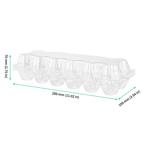 FUNSUEI 50 Pack Plastic Egg Cartons Bulk, 12 Egg Reusable Egg Cartons, Empty 1 Dozen Chicken Egg Tray Holders Clear Refrigerator Eggs Cartons Bulk for Storing, Gifting, Selling, Displaying