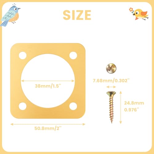Birdhouse Predator Guard, Helping Reduce Nest Destruction and Enhance Safety for Bird Chicks, 4 Pack, 1 1/2" (1.5in) - size: 1.5 inches