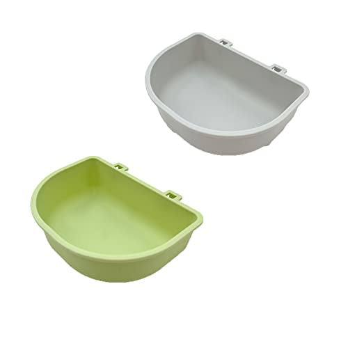 2 Pack Pet Carrier Feeder Clip-on Wire Cage Bowl Bird Feeding Dish Hanging Cups for Cat Carrier with Wire Door Rabbit Habitat Bunny Hutch Hamster Puppy Dog Crate Guinea Pig Ferret Chinchilla