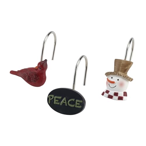 Avanti Linens - Shower Curtain Hooks, Holiday Bathroom Accessories, Set of 12 (Country Friends Collection) - style: Shower Hooks