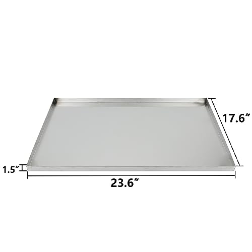 Confote Stainless Steel Replacement Tray for Dog Crate, 23.6"x17.6" Pet Cage Floor Pan Chew-Proof & Crack-Proof - size: 23.6"L x 17.6"W x 1.5"H