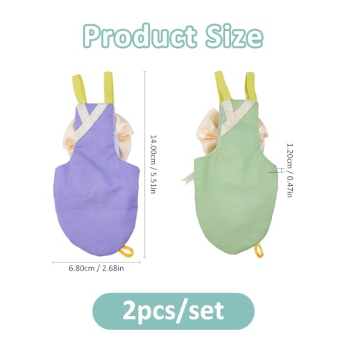SUPERFINDINGS 2Pcs Bird Diaper with Bowknot Bird Harness Flight Suit Harness Flight Suit Clothes Reusable Parrot Nappy Clothes Costume for Parakeet Cockatiel Mini Macaw Budgie Canary