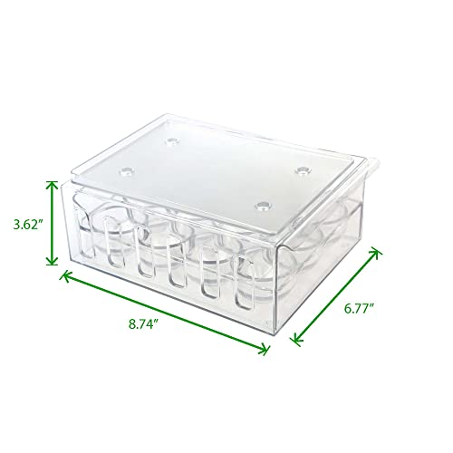 Mind Reader Egg Storage Drawer for Refrigerator, Fridge Organizer, Stackable, Bin, 6.75"L x 8.75"W x 3.5"H, Set of 2, Clear