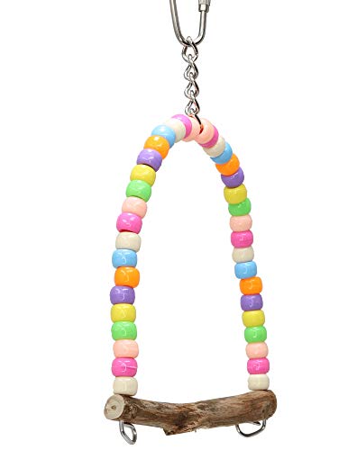 940 Tiny Pastel Swing Parrot Bird Toy Finch Parrotlet Cages Parrot Cage Parakeet Cockatiel Budgie Perch - color: Small Bead Swing