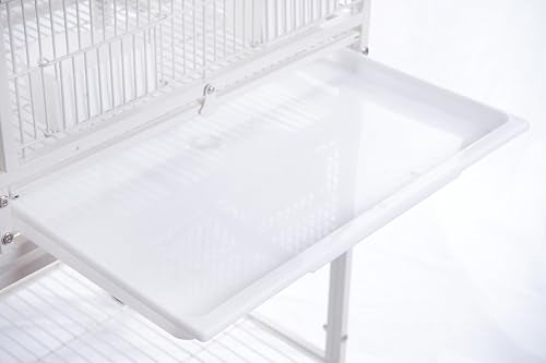 1F/2F/3F Stackable Center Divided Breeder Breeding Bird Flight Double Rolling Cage for Aviaries Canaries Cockatiels Lovebirds Finches Budgies Small Parrots. (White Vein, 1F) - color: White Vein