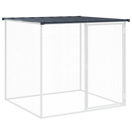 Galvanized Steel Chicken Coop with Roof 158.7"x38.6"x35.4" Anthracite Cage for Hens Rabbits Ducks Outdoor/Indoor Use, Expandable Bunny Hutch with Lockable Door and Weather Protection - size: 158.7" x 38.6" x 35.4" (L x W x H)