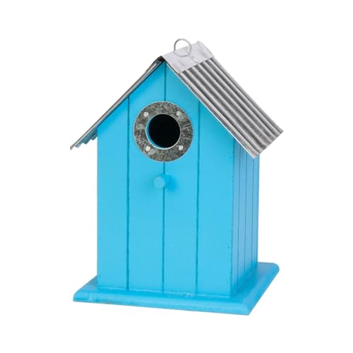 Corrugated Metal Colorful Wren/Chickadee Bird House