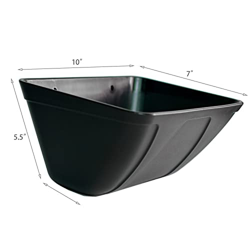 Hanging Chicken Feeder Trough for Goat Sheep Deer Poultry Duck Chicken Fence Feeder Livestock Feeding Container Goats Supplies Feeders Waterer Bucket - color: Black