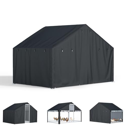 Chicken coop Cover, Waterproof in Winter. Suitable for Rooftop Chicken coops, Full Coverage. Black (No Chicken coop - size: 118.0"L x 78.0"W x 78.0"H