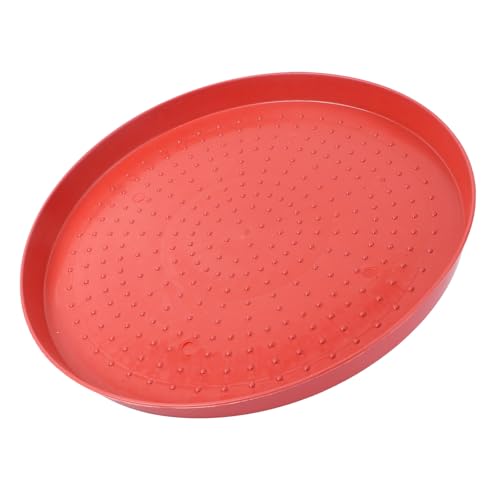 Angoily 2pcs Chick Appetizer Plate Chicken Feeder Plastic Trays Chick Feed Freeze Proof Chicken Waterer Goose Waterer Plastic Hen Feed Tray Fodder Plate Fodder Trays Poultry Feeder Red
