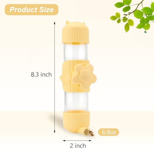 Wontee Bird Water Dispenser Parrot Waterer Automatic Bird Water Feeder for Medium Birds Cockatiel Conure Caique (Yellow (6.8oz)) - color: Yellow (6.8oz)