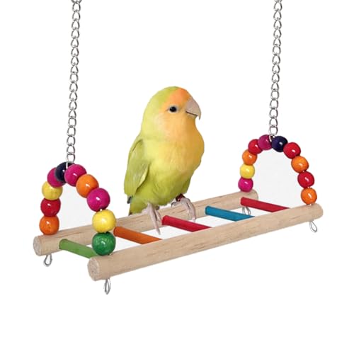Bird Swing Conure Toys, Parrot Climbing Hammock for Parakeet, Lovebird, Budgie, Cockatiel, Conure, Small Birds - color: ColorfulBirdswing