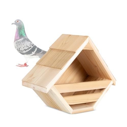 Cedar Mourning Dove Nesting Box, 14L x 11H x 6W Inch, Outdoor | Natural Rough Cut Cedar Bird House, For Doves Nest