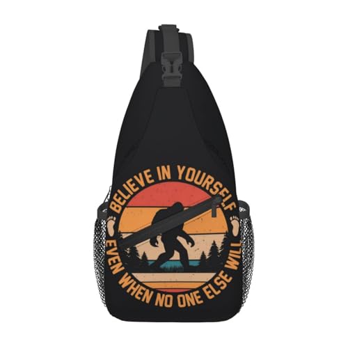 Bigfoot Sling Bag for Women, Crossbody Bag Sasquatch Sling Backpack for Men, Casual Shoulder Bags Lightweight Gym Outdoor Sports Travel Hiking Fishing Daypack - color: Bigfoot