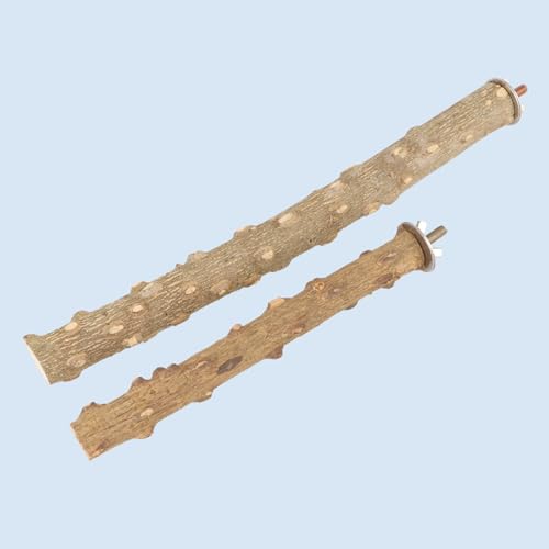 Hypeety Natural Prickly Ash Wood Bird Perch Stand Paw Grinding Perch Toy | Natural prickly ash wood, bark texture for grip, chew-proof and durable, for budgie/parakeet/cockatiel/lovebird, 7.86''/20cm - size: 7.86 inch