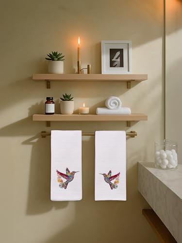 Hummingbird Hand Towels for Guest Bathroom Set of 2, Floral Bird Decorative Kitchen Dish Tea Towel, Spring Summer Decor, Hummingbird Gifts for Women Unique, Housewarming Gift Idea New Home398 - color: Hummingbird002