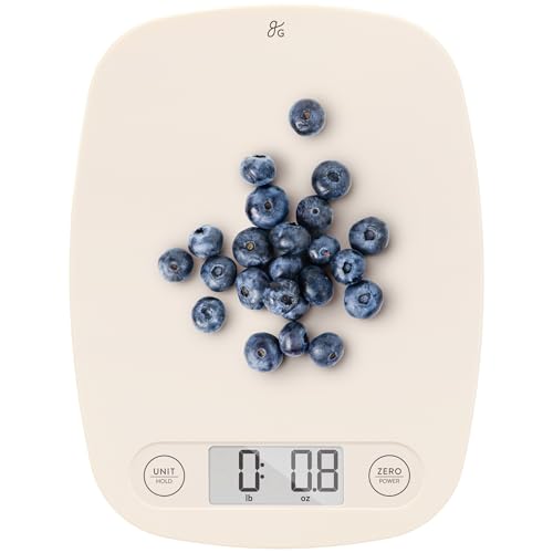 Greater Goods Food Scale, Slim & Compact Build, 1g Precision (Birch White) | Digital Kitchen Scale for Cooking, Meal Prep & Portion Control, Tare, Auto Shut-Off, g/oz/lb/ml Conversion & Calorie Tracking - color: Birch White