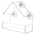 Window Bird House Feeder with Extra Strong Suction Cups Clear Bird Seed Holder for Outside Birdhouse Shape WMBF0001