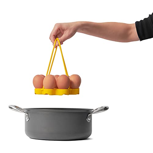 Cuisipro Silicone Egg Rack, 6.25x6.25x0.75in, Yellow