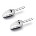 E-far Mini Ice Scoop Set of 2, 3 Ounce Stainless Steel Scoops for Freezer | Ideal for Ice Cube/Candy/Flour/Sugar, Metal Utility Scoop for Canister/Baking/Kitchen Pantry, Rust Proof & Dishwasher Safe - color: Silver