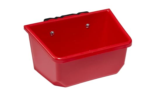 Little Giant® Adjustable Fence Feeder - Livestock Feeder for Vertical Pipe Panel and Wire Grid Fencing - Mounting Hardware Included Holds 75lbs - Made in USA