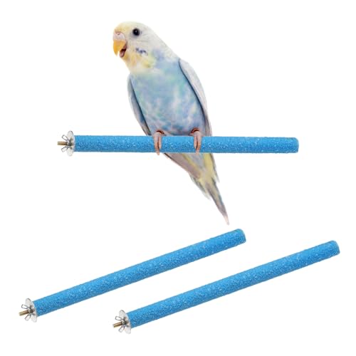 Bird Perch Stand, Colorful Paw Grinding Stick, Wood Rough-surfaced Perch Parrot Stand 30 x 2 Cm, (Blue, 2 Pcs), Intended for Home/Animal Parks/Pet Stores - color: Blue, size: 30 x 2 cm / 11.81 x 0.71 inch