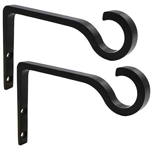 6inch Al-Alloy Hanging Plant Bracket Black 2 Pack | Hanging Bird Feeder, Lantern, Flower Basket | Rust-proof | Max 22lb Load | Shepherd Hooks | Outdoor Indoor, Screws & Anchors - color: Black, size: 6in Aluminum Alloy