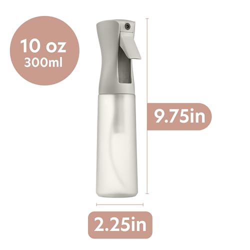 10 OZ Continuous Spray Bottles - Ultra Fine Mist Sprayer | Water Spray Bottle For Hair Stuff, Mister Spray Bottle For Plants Mister | Hair Spray Bottles For Hairstyling, Cleaning, Salons - color: Moonstruck Silver