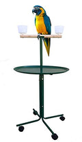 Large 23" Play T-Stand Perch Metal Base Parrot Bird Cage Amazon African Grey Macaw Cockatoo (23", Green) - color: Green
