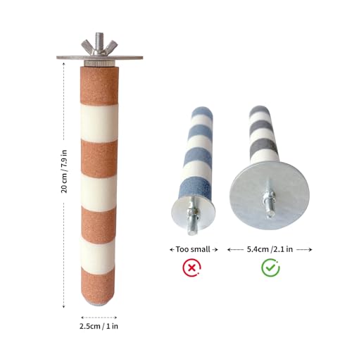 AOTU Natural Sandstone Parrot Perch Bird Perches for Cage – Durable Beak & Claw Trimming Grinding Stone for Birds, 7.9” x 1” – Safe Non-Toxic Long-Lasting Bird Cage Accessory (Orange and White, 7.9”) - color: Orange and White