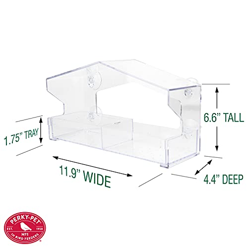 Perky-Pet Clear Outdoor Window Bird Feeder with Strong Suction Cups – 1 Lb Seed Capacity - Perky Pet 347 - Entertaining Bird Feeding - Great Gift Idea, Outdoor Decor - size: 1 LB Capacity