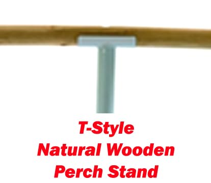 Large 23" Play T-Stand Perch Metal Base Parrot Bird Cage Amazon African Grey Macaw Cockatoo with Lockable Rolling Castors - color: White