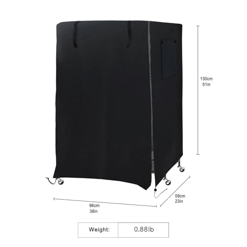 38 x 23 x 51 inch Universal Bird Cage Cover with Vent Design, Adjustable Hem, Magic Sticker, 210D Oxford Cloth - Birds from Bad Weather (Black)