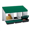 Chicken Nesting Boxes, Heavy-Duty 8-Compartment Metal Chicken Nesting Box – Removable Tray, Ventilation Holes, Easy Egg Collection, Rustproof Galvanized Steel - Green - 3 - Slot - color: Green, size: 3 - Slot