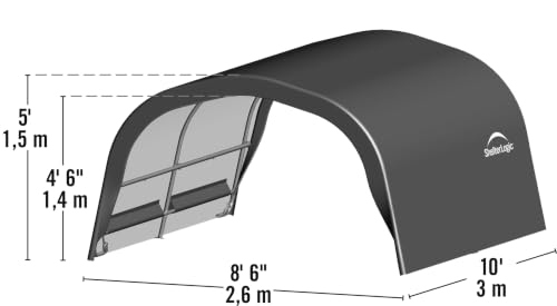 ShelterLogic 8' x 10' x 5' Small Round Livestock and Agricultural Storage and Shade Shelter Kit